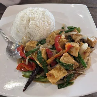 110. Lemongrass Tofu Rice Plate