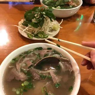 8. Pho Beef Noodle Soup with Rare Steak and Fat Brisket
