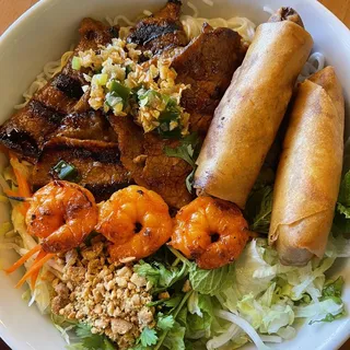 52. Charbroiled Meat, Shrimp, and Eggroll over Vermicelli