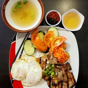 a plate of food on a table