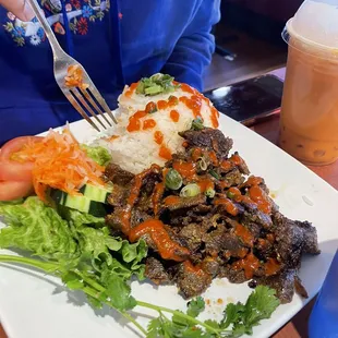Meat and rice