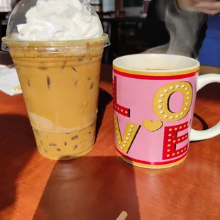 Coffee with Boba and French Coffee with creamer