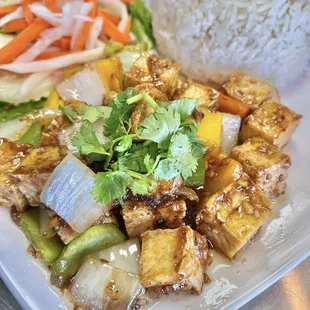 Stirred Fried Tofu With Rice