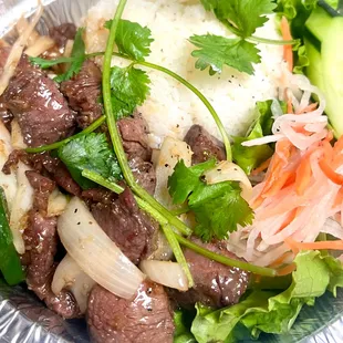 Stirred Fried Filet Mignon with White Rice