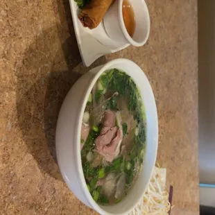 A2. Vietnamese Fried Egg Roll P2. Eye Round Steak Noodle Soup