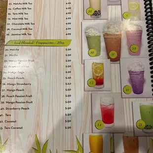 Menu - Drinks