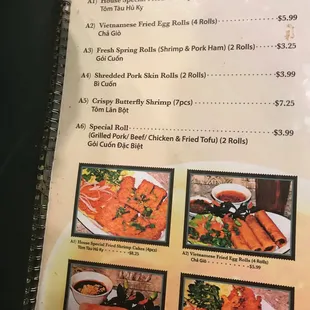 Pic of the menu