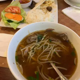 Two beef pho #2 (small) and #25 beef tips.  So flavorful