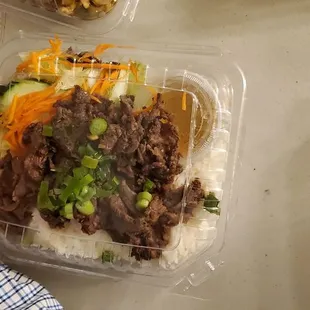 Beef over rice