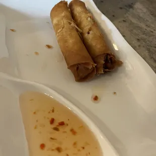 Spring rolls. $6.50 for this. No I didn&apos;t eat any before taking this picture.