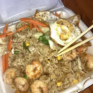 Grilled shrimp fried rice