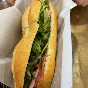 a sandwich in a basket