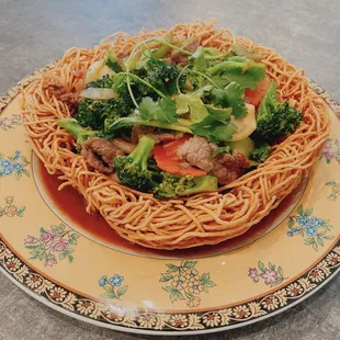 Crispy Bird Nest Egg Noodle _ House Special