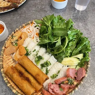 S3. Woven Vermicelli Sheet with Egg Roll, Shrimp Patty, Grilled Pork