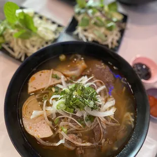 a bowl of soup on a table