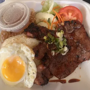 65A. Cm Tm Sn, B, Trng (broken rice with grilled pork chop, shredded pork &amp; egg)