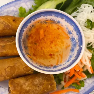 a plate of vietnamese food
