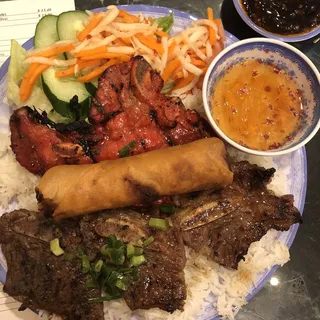 25. Special BBQ Pork Chop, Short Rib and Spring Roll or Egg