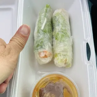 spring rolls go to didn&apos;t even get wrapped . size is unbelievable small.