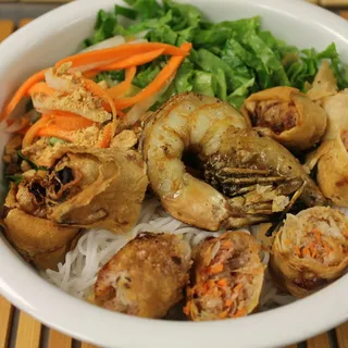 B8. Grilled Shrimp and Egg Roll Vermicelli Bowl