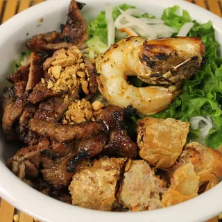 B9. Grilled Shrimp, Grilled Pork and Egg Roll Vermicelli Bowl
