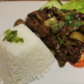 C11. Cubed of Tenderloin Beef Sauteed Rice Plate