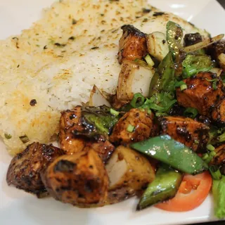 C24. Grilled Salmon Crispy Rice Plate