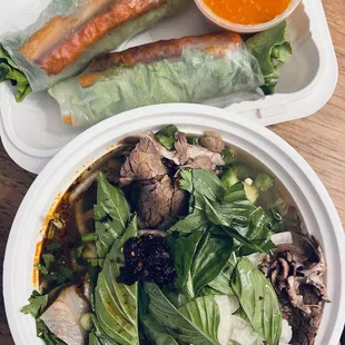 Beef Combination Pho &amp; Grilled Pork Roll