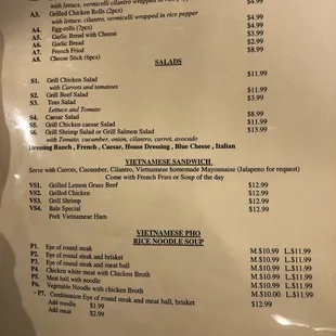 the menu