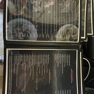 the menus