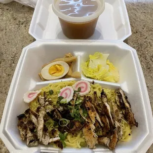 Shoyu w/grilled chicken...$11.00