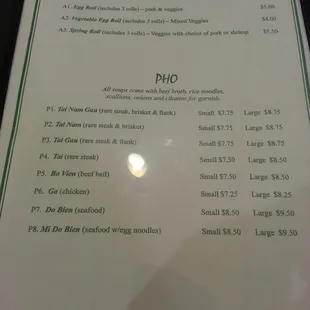 Page 1 of menu