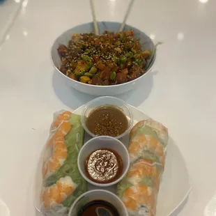 Large Poke Bowl Summer Rolls