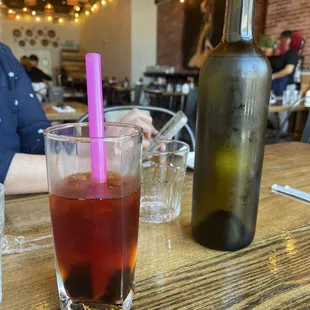Lychee Thai iced tea with real lychee
