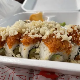 23. Crunch Dragon Roll before sauce is added $15.99 8 pieces
