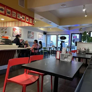 Inside on one of the sides of the restaurant.