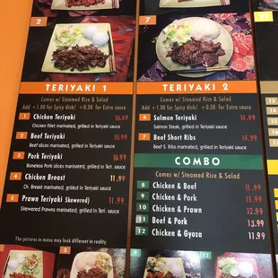 Updated version and pricing of the menu july1,2019.