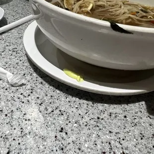 Pho with freshly chewed gum