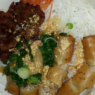 Rice Vermicelli with Egg Rolls