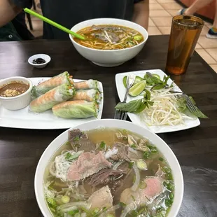Pho, shrimp rolls, bon Bo hue: all 5/5!