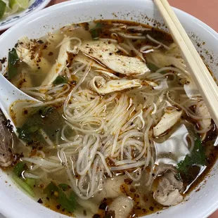 Pho ga with lots of chili oil