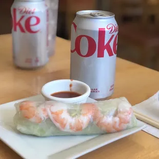 Summer roll and coke