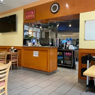 the inside of a restaurant