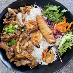 37. Vermicelli with Grilled Pork, Shrimp and Egg Roll