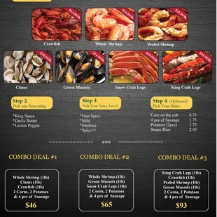 Cajun Seafood Menu from website- 9/28/21
