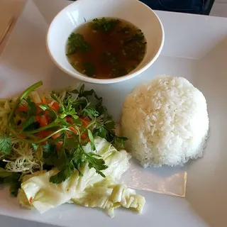 57. Seafood, Mushrooms and Onions on Sizzling Plate with Rice
