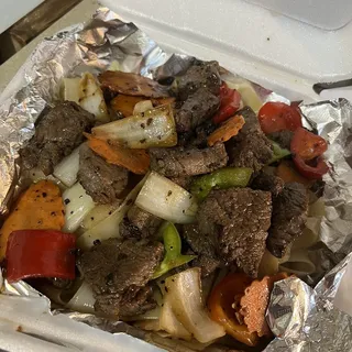 55. Stir-Fried Big Flat Noodle with Filet Mignon Bean Sprouts