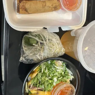 19b. Dark Meat Chicken Pho / PHO GA DUI &amp; 1a. Pork Egg Rolls / CHA GIO (2 pcs) (to-go order)