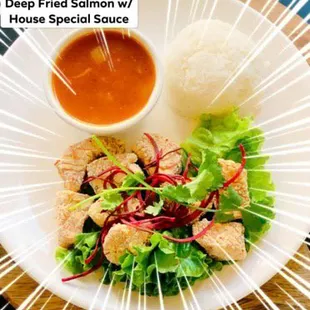 Deep Fried Salmon with House Special Sauce