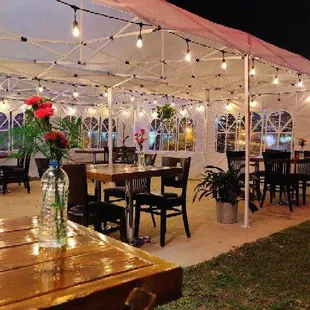 Dine out area with tents &amp; heaters